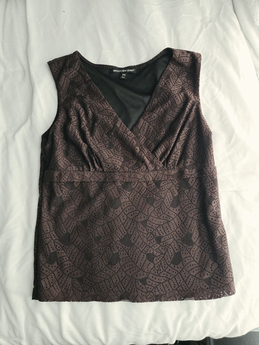 Briggs New York Brown Lace V-Neck Camisole